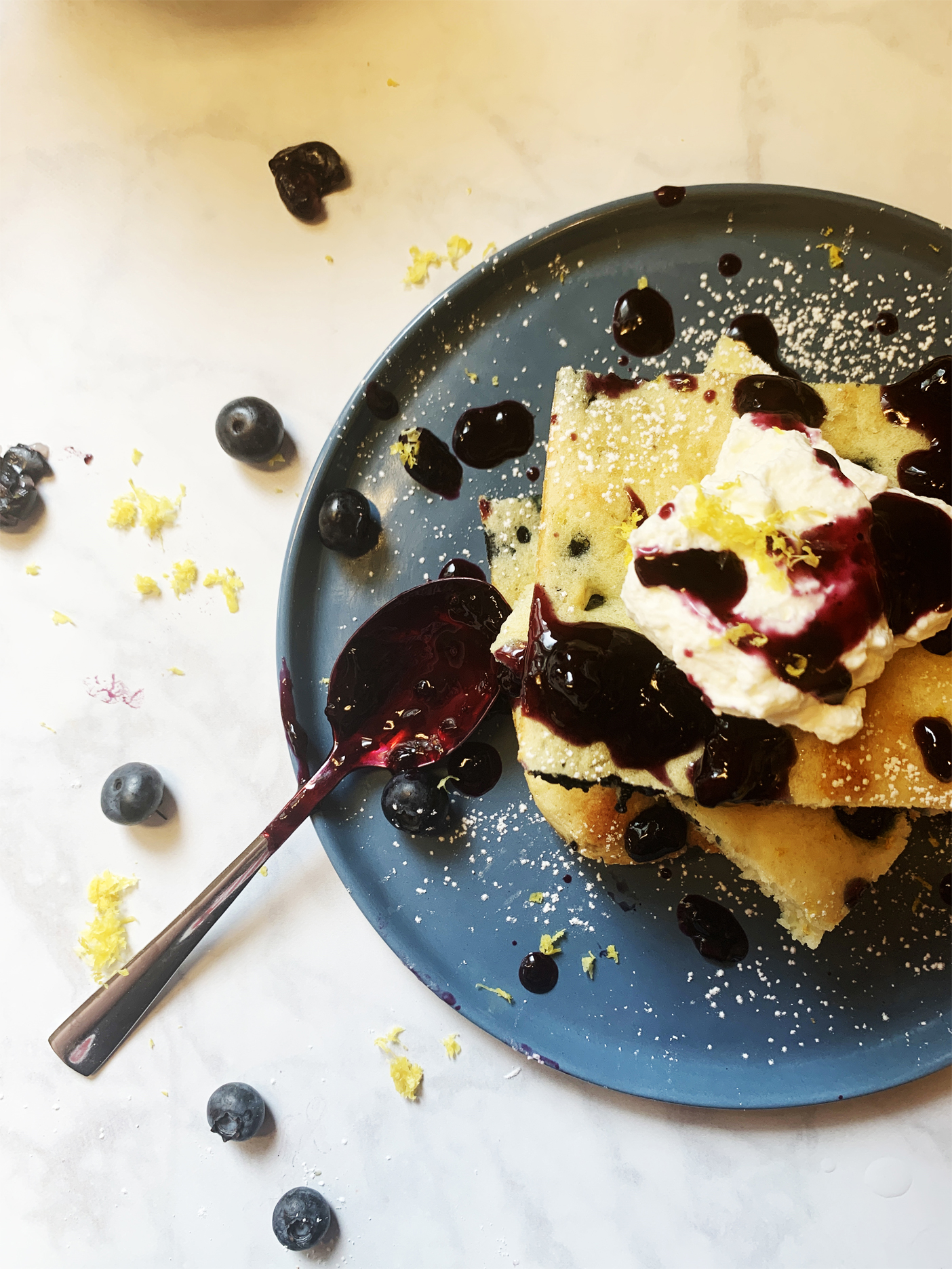 Sheet pan french toast with whipped lemon ricotta and juicy