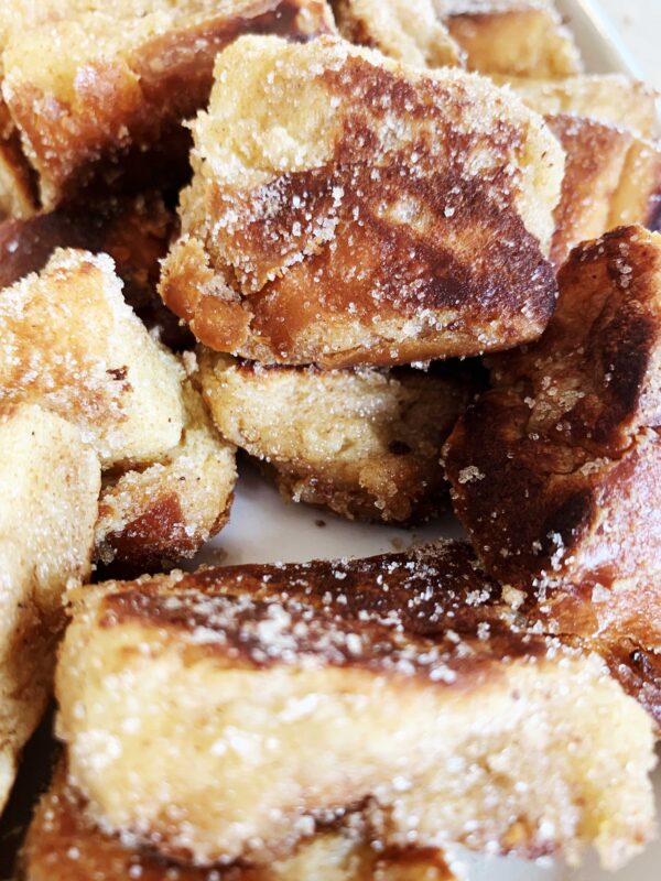 Brunch Fondue with French Toast Bites, Mini Pancakes, and Fruit